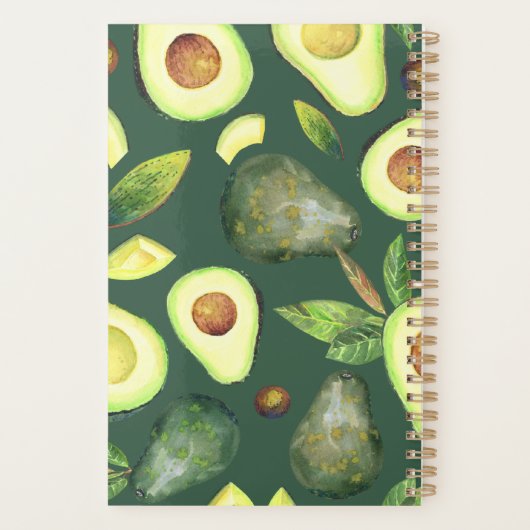 Les fleurs d'Avocado | Motif de fruits rustiques v (Dos)