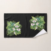 Les fleurs de Calla et les feuilles tropicaux (Serviette à main)