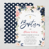 Les fleurs de la marine florale Invitation au bapt (Devant / Derrière)