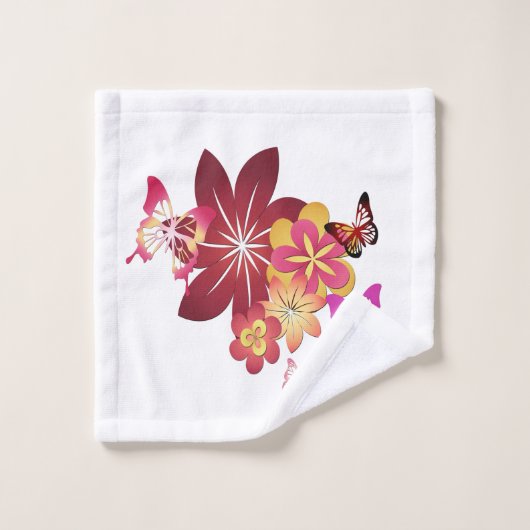 Les fleurs des papillons (Gant de toilette)