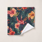 Les Fleurs D'Hibiscus, Un Modèle Floral Tropical (Gant de toilette)