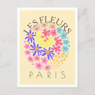 Les Fleurs Paris kleurrijk Briefkaart