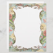 Les Fleurs Peony Rose Tulip Papier à lettres flora (Devant / Derrière)