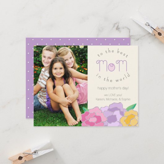 Les fleurs précieuses heureux Carte photo de la fê (Devant/Arrière en situation)