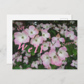 Les Fleurs Roses Se Font Bien Bientôt Carte Postal (Devant / Derrière)