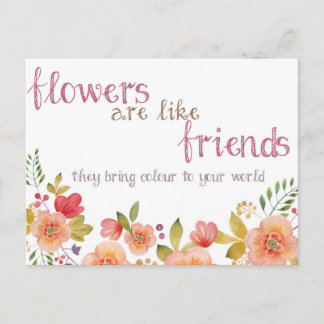Les Fleurs Sont Comme Les Amis Citer Carte Postale