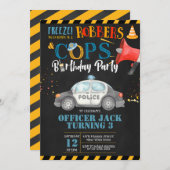 Les flics et les robots Invitation de fête d'anniv (Devant / Derrière)