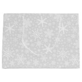 Les flocons de neige en argent | Grand sac cadeau  (Devant)