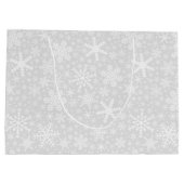 Les flocons de neige en argent | Grand sac cadeau  (Dos)