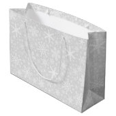Les flocons de neige en argent | Grand sac cadeau  (Dos Angle)