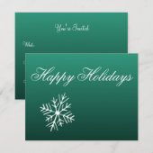 Les flocons de neige Invitations vertes (Devant / Derrière)