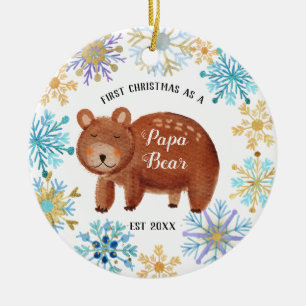 Les flocons de neige Noël bleu en ornement d'ours