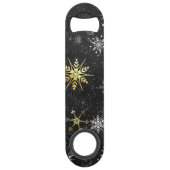 Les flocons dorés de Noël sur l'Arrière - plan noi (Dos)