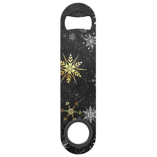 Les flocons dorés de Noël sur l'Arrière - plan noi (Dos)