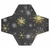 Les flocons dorés de Noël sur l'Arrière - plan noi (Plat)