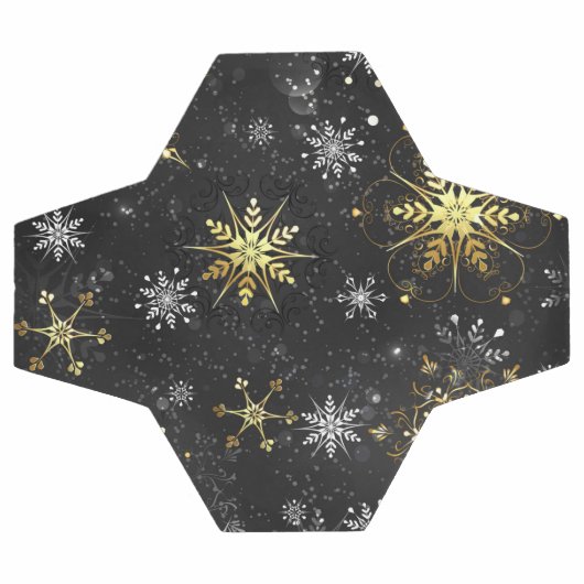 Les flocons dorés de Noël sur l'Arrière - plan noi (Plat)
