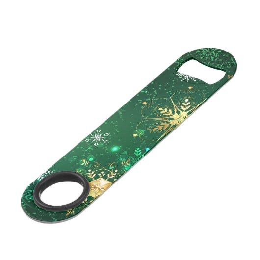 Les flocons dorés de Noël sur l'Arrière - plan ver (Dos Angle)