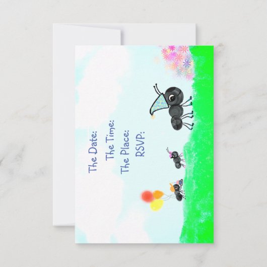 Les fourmis vont marcher une par une invitation (Dos)