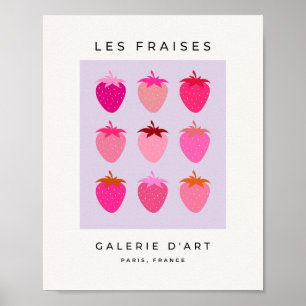 Les Fraises 03 Roze en Paarse aardbeien Fruit Poster