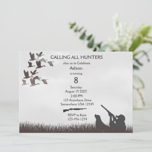 Les garçons Chasse Invitation (Debout devant)