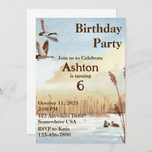 Les garçons Chasse Invitation (Devant / Derrière)