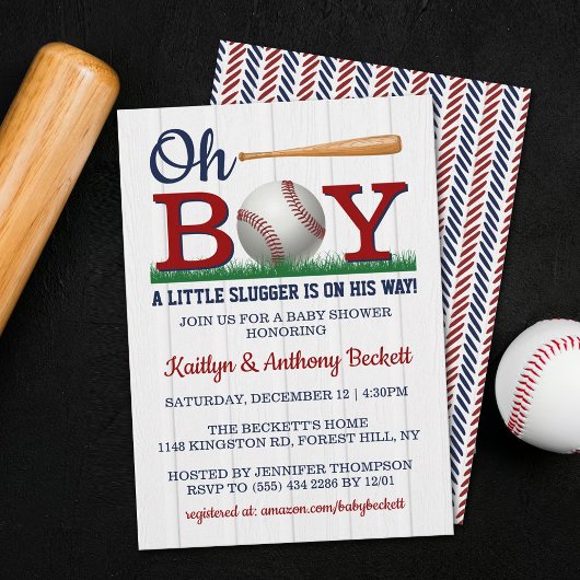 Les garçons de baseball Baby Shower Invitations
