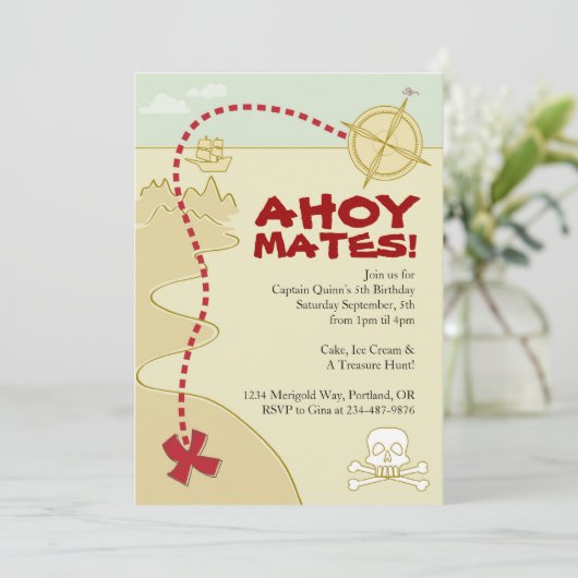 Les Garçons Pirate Map & Pirate Ship Invitations (Debout devant)