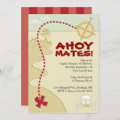 Les Garçons Pirate Map & Pirate Ship Invitations (Devant / Derrière)