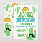 Les garçons Taco ''A Party Anniversday Invitation (Devant / Derrière)