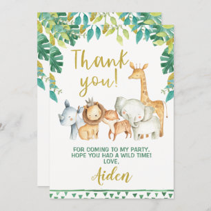 Les garçons Wild One Safari Carte de remerciements
