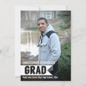 Les gars Bold Banner Photo Graduation Faire-part (Devant)