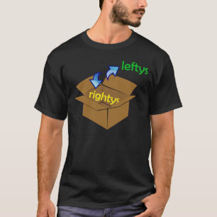 Les gauches sont à l'extérieur de la boîte T-shirt