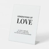 Les générations d'amour | Panneau de table Mariage (Recto)