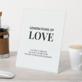 Les générations d'amour | Panneau de table Mariage (In SItu)