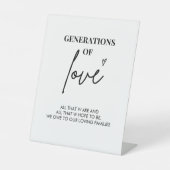 Les générations d'amour | Panneau de table Mariage (Recto)