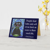 Les gens qui détestent des chats… - carte de voeux (Fleur jaune)