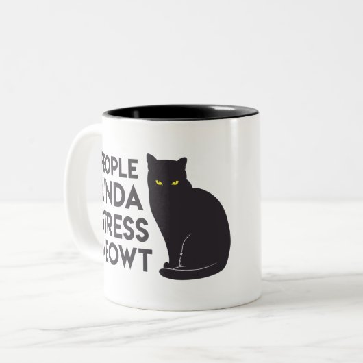 "Les gens un peu trop de stress meowt" Mug (Devant gauche)