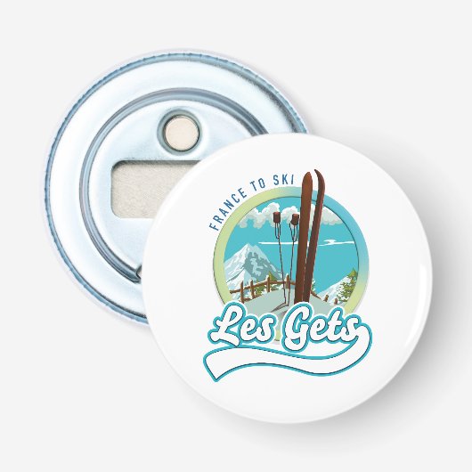 Les Gets france ski logo Button Flesopener (Voorkant)
