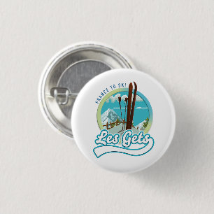 Les Gets france ski logo Ronde Button 3,2 Cm