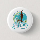 Les Gets france ski logo Ronde Button 3,2 Cm (Voorkant)