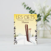 Les Gets France skiposter Briefkaart (Staand voorkant)