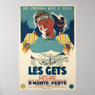 Les Gets, Savoie, France, Affiche de ski