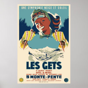 Les Gets, Savoie, Frankrijk, Ski Poster