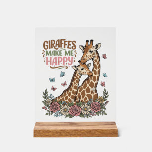 Les girafes me rendent heureux design de chemise f