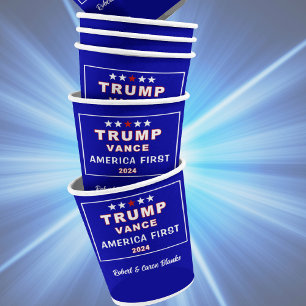 Les gobelets en papier pour l'élection Trump-Vance