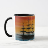 Les goélettes au coucher du soleil Design Café Mug (Gauche)