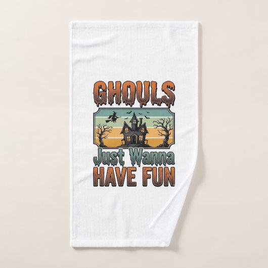 Les goules veulent juste s'amuser Halloween vintag (Serviette à main)