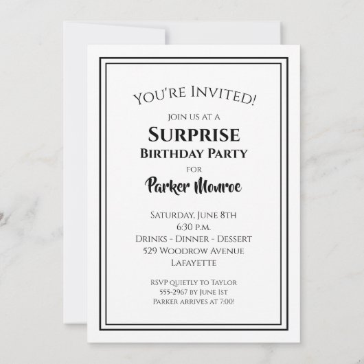 Les grandes invitations d'anniversaire (Dos)