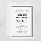 Les grandes invitations de fête d'anniversaire du  (Dos)