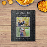 "Les grands-parents sont géniaux" Photo Puzzle<br><div class="desc">Si vos grands-parents aiment les casse-têtes, ils seront ravis de ce cadeau personnalisé "Grand-parents sont géniaux". Vous pouvez facilement customiser les deux photos et le texte, qui sont placés sur une image de bois noir. Ce gardien unique et réfléchi donnera à vos grands-parents des heures de souvenirs amusants et chéris....</div>